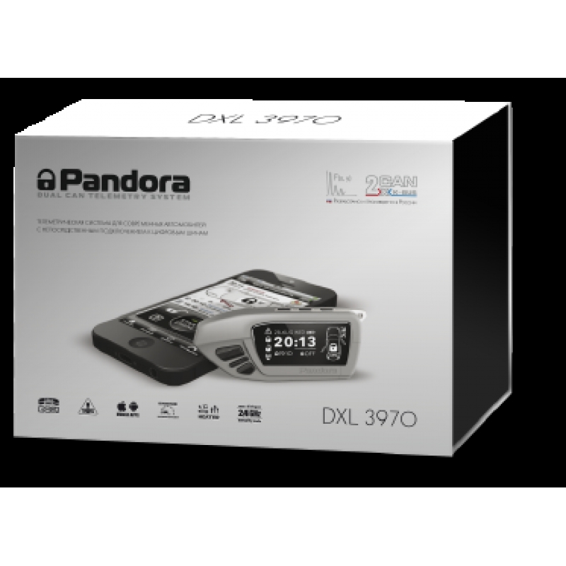 Автосигнализация PANDORA DXL 3970 PRO v.2 с бесключевым автозапуском (технология-Clone), диалоговый код, управление с телефона, функция иммобилайзера, брелок LCD, брелок-метка, CAN-интерфейс.