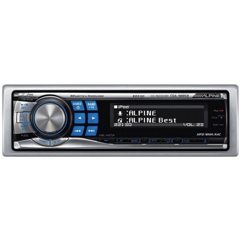 Автомагнитола ALPINE CDA-9885R, 1DIN, CD/MP3-проигрыватель, 4X50Вт, AUX-вход, 3 RCA-выхода, (распродажа)