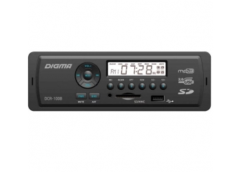 Автомагнитола Digma DCR-100B, 1DIN, 4X45Вт, USB/SD, AUX-вход