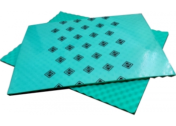 AERO Green Wave А15 (0,75м*1,00м*15мм) - шумопоглощающий материал, самоклеящийся акустический поролон. Рельеф волна Wave 3D  пирамидка