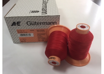 Нитки Gutermann Tera ( Гутерманн Тера ) 10 цвет 156 Красный, намотка 300м, Сделано в Германии
