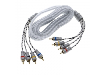 Межблочный кабель KICX MRCA22-5-SS, 2RCA-2RCA, экран, 5 метров, медно-алюминиевый