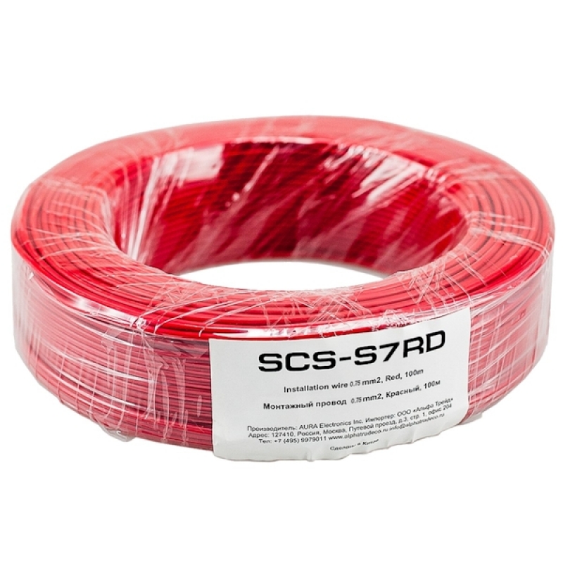 AURA SCS-S7RD кабель монтажный, красный , катушка 100 метров (цена за 1 метр)